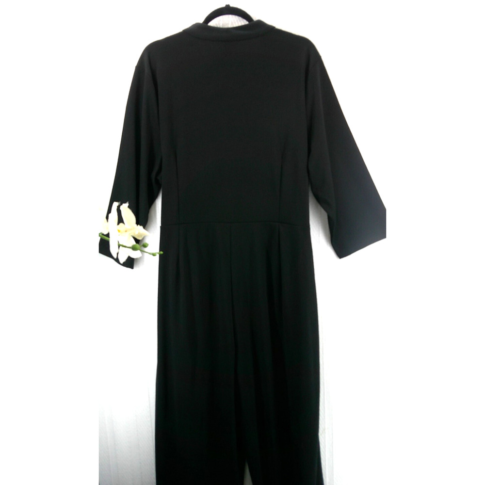Liz Claiborne Black Jumpsuit Side Pockets 3/4 Sleeves-Women's 2XL NWT RTL $89 - Picture 4 of 9